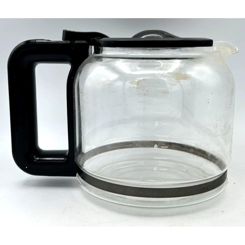 CUISINART Carafe w Black Lid Glass Pot 12 Cup Coffee Maker Replacement 3921FHK